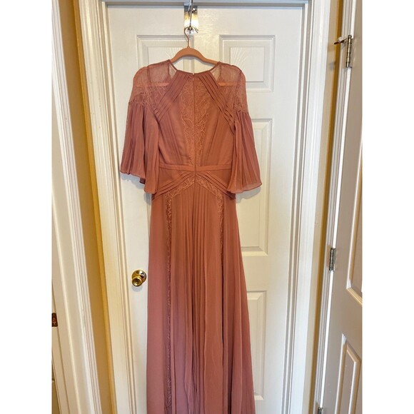 Asos Dress Womens Sz 6 UK 10 Pink Blush Dusty Rose Lace Lined TALL - Picture 3 of 16